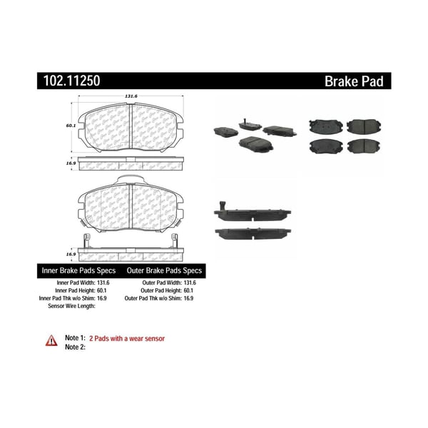 2013-2015 Buick Allure Disc Brake Pad Set Centric