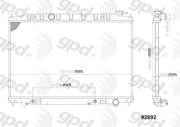 2004-2009 Nissan Quest Radiator Global Parts