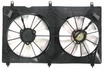 Radiator Cooling Fan Assembly for 2003-2007 Honda Accord, 4 Cylinder, Coupe, Sedan, Valeo, Includes Blade, Motor, Shroud, Coolant Tank,  HO3115134, Replacement