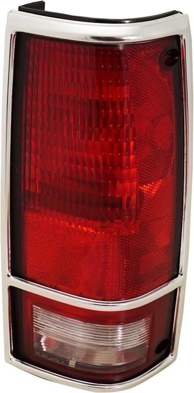 Tail Light for Chevrolet S10 Blazer 1983-1994, Right (Passenger), Lens and Housing with Chrome Trim, Replacement