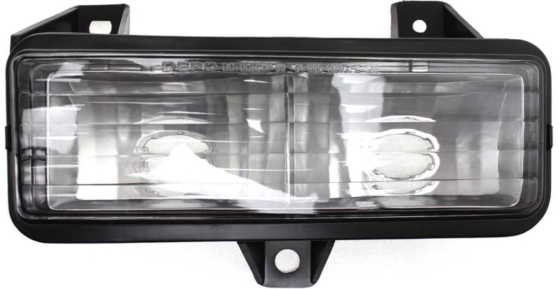 Park Light Lens and Housing for Chevrolet Suburban 1989-1991, G-Series Van 1992-1996, Single Headlight, Left (Driver), Replacement