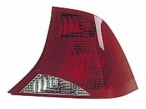 Right (Passenger) Rear Tail Light Assembly for 2000 - 2003 Ford Focus, Replacement without Bulb or Socket, 3-bulb Light with Black Trim,  2S4Z13404AA