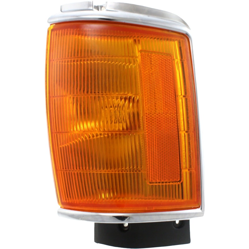 Corner Light Assembly for Toyota Pickup 1987-1988, 4Runner 1987-1989 with Chrome Trim, Left (Driver), 4WD (Four-Wheel Drive), Replacement