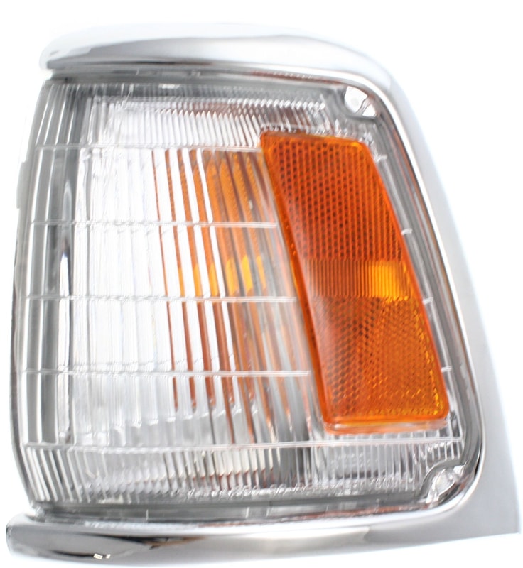 Corner Light Assembly for Toyota Pickup 1989-1991, Left (Driver) Side, with Chrome Trim, 2WD (Two-Wheel Drive), Replacement