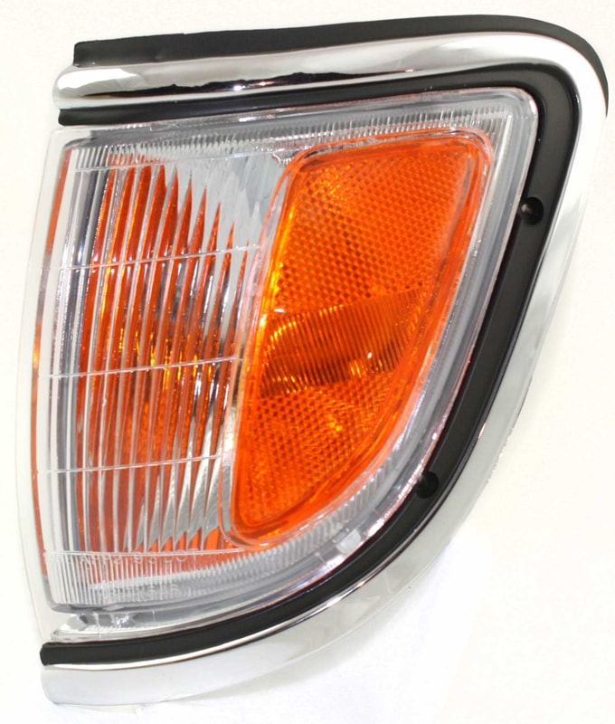 Corner Light Assembly for 1995-1996 Toyota Tacoma, Left (Driver), w/ Chrome Trim, RWD, Replacement