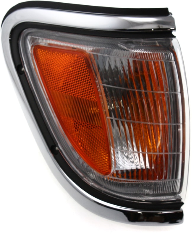 Right (Passenger) Corner Light Assembly with Chrome Trim for 1995-1997 Toyota Tacoma 4WD (Four-Wheel Drive), Replacement