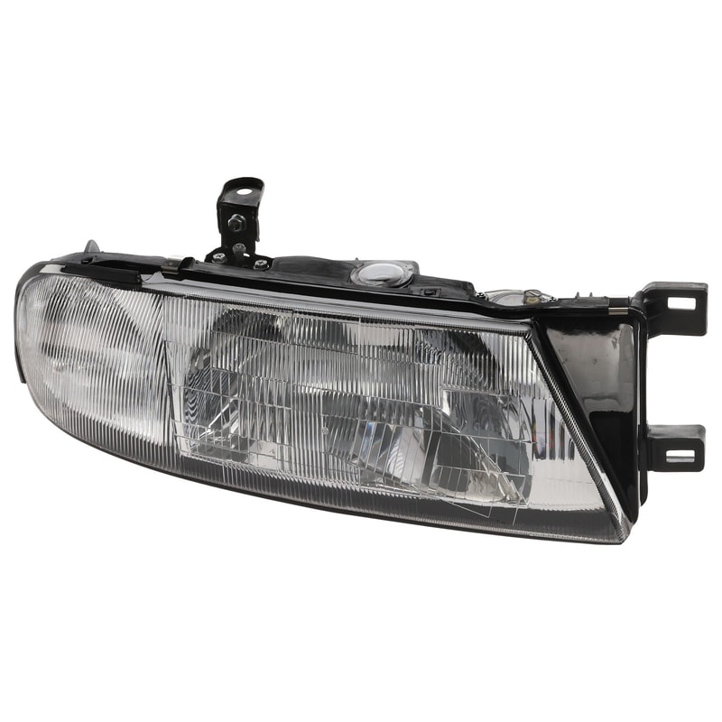 Headlight Assembly for Nissan Altima 1993-1997, Right (Passenger), Halogen, with Side Marker, XE/GXE Models, Replacement