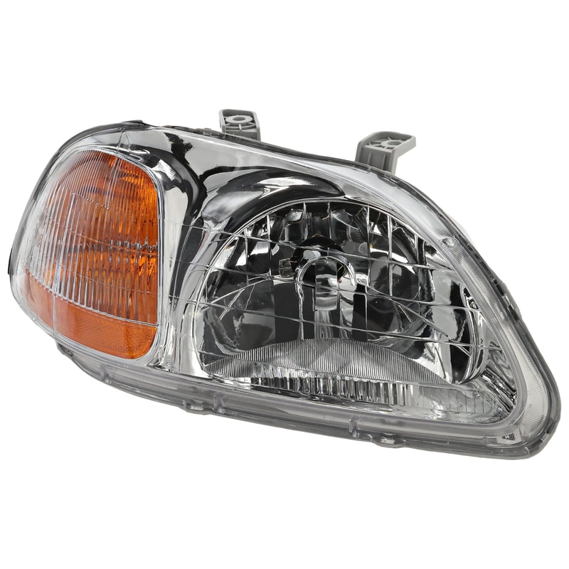 Headlight for Honda Civic 1996-1998, Right (Passenger) Side, Lens and Housing, Halogen, Replacement