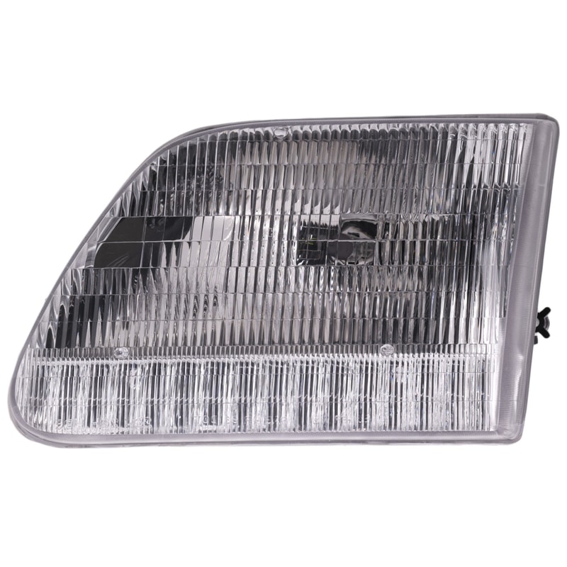 Headlight Assembly for Ford F-Series 1997-2003 w/o Bracket, Halogen, Left (Driver), From 7-1996, excludes STX, Heritage, Harley, King Ranch Models, Replacement
