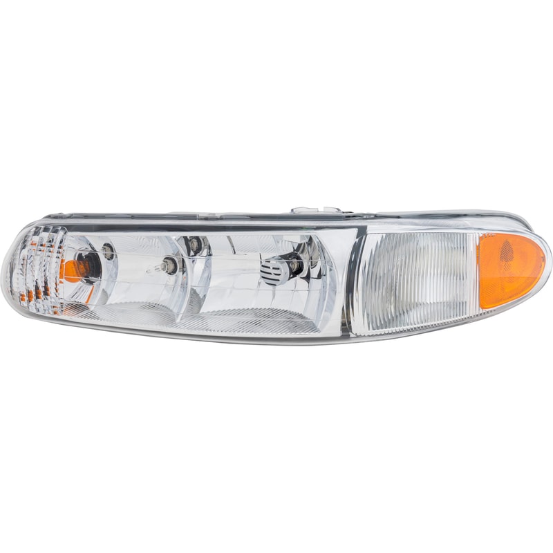 Headlight Assembly for Buick Century (1997-2005), Regal (1997-2004) Left (Driver) Side, Halogen, without Corner Light Bulb, Replacement