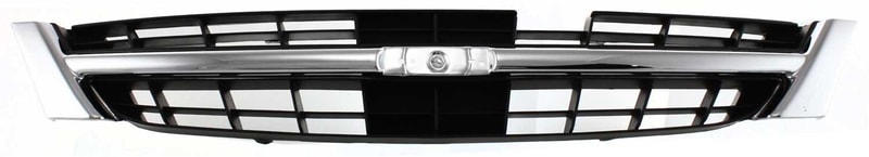 Grille for Nissan Maxima 1997-1999, Chrome Shell with Painted Black Insert, Replacement