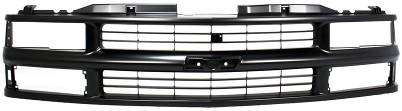 Grille for 1994-2000 Chevy C/K Series, 1994-1999 Suburban, Painted Black Shell and Cross Bar Insert with Dual Beam Headlight, Replacement