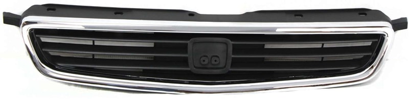 Grille for Honda Civic 1996-1998 Sedan, Chrome Shell with Painted Black Insert, Replacement