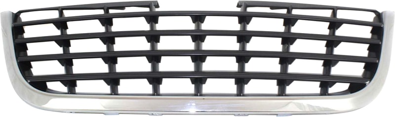 Grille for 2008-2010 Chrysler Town and Country, Plastic Material, Chrome Shell with Painted Black Insert, Replacement