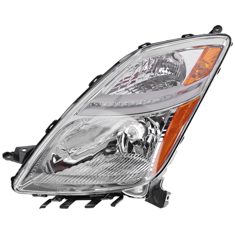 Headlight for Toyota Prius 2006-2009, Left (Driver) Side, Lens and Housing, Halogen, Without HID Lights, From November 2005, Replacement