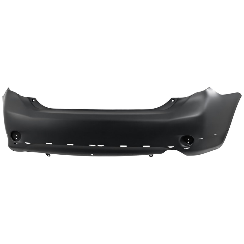 Rear Bumper Cover for Toyota Corolla 2009-2010, Primed (Ready to Paint), with Spoiler Holes, S/XRS Models, Built in North America, Replacement