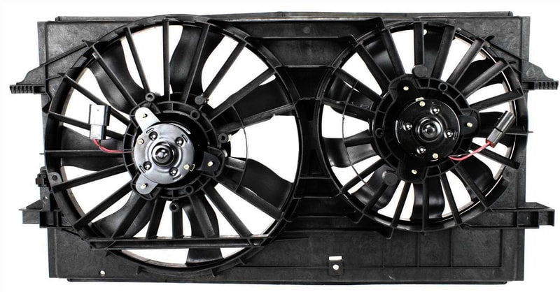 Radiator Fan Shroud Assembly for Chevrolet Malibu 2004-2012, Dual Fan, Compatible with 4-Cylinder (2008-2012), 3.5L/3.9L V6 (2004-2008), Replacement