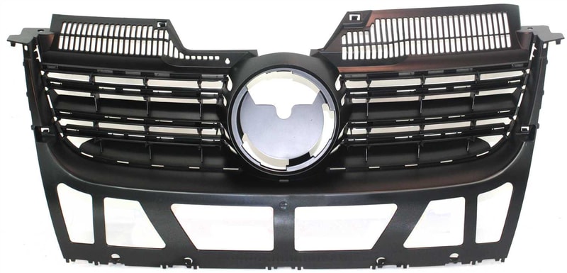 Radiator Grille Insert for Volkswagen Jetta 2005-2010, Matte Black Shell and Insert, Plastic, Excluding GLI Model, Without Wolfsburg Package Replacement