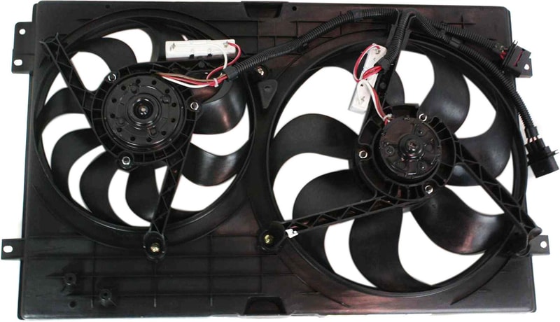 Radiator Fan Shroud Assembly for Volkswagen Jetta 1999-2005, Dual, Replacement