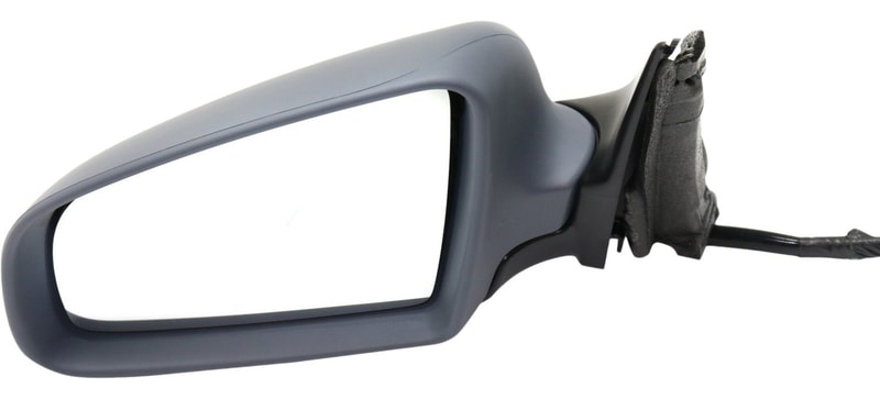 Left (Driver) Power Mirror for Audi A4 2002-2008, Manual Folding, Heated, Paintable, Without Memory, Replacement