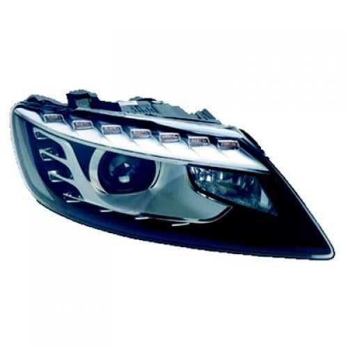 Headlight Assembly for Audi Q7 2010-2015, Right (Passenger) Side, Xenon, Without Curve Lighting, Replacement (CAPA Certified)