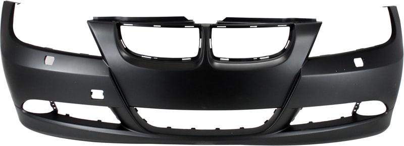 Front Bumper Cover for BMW 3-Series 2006-2008, Primed (Ready to Paint), with Headlight Holes, without Parking Distance Control Sensor Holes, Sedan/Wagon, Replacement
