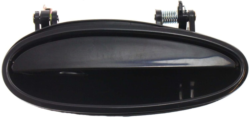 Front Exterior Door Handle for Pontiac Grand Prix 1997-2008, Right (Passenger), Smooth Black, Without Keyhole, can also be Rear, Replacement