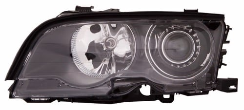 Left (Driver) Headlight Assembly for 2000 - 2001 BMW 330Ci E46 Body Code 2 Door Coupe with Xenon High-Intensity Discharge Lights, Composite,  63126904297, Replacement