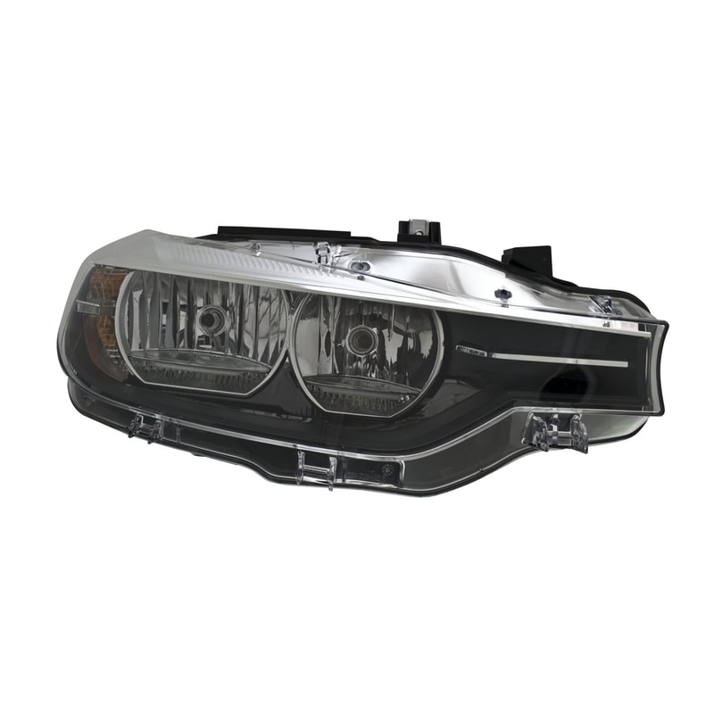 Left (Driver) Headlight Lens/Housing for 2016-2018 BMW 328i, F30 Series; Halogen Headlight Assembly;  63117365599, Replacement