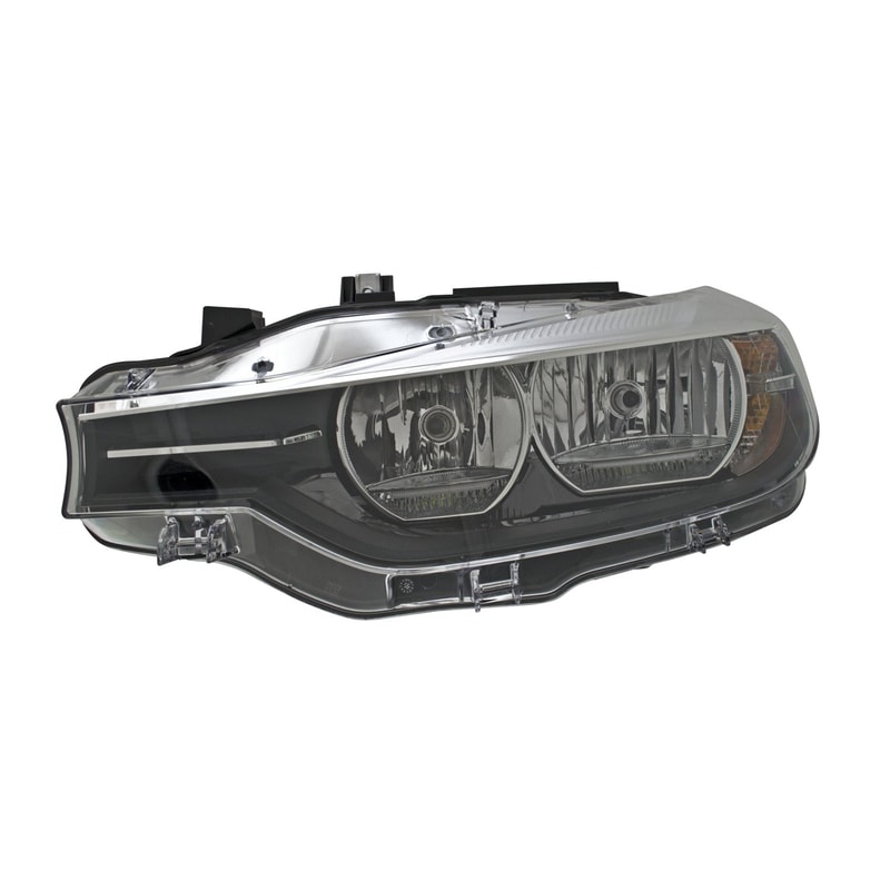 Right (Passenger) Headlight Lens/Housing Assembly for 2016 - 2018 BMW 328i, F30 Series; Halogen;  63117365600, Replacement