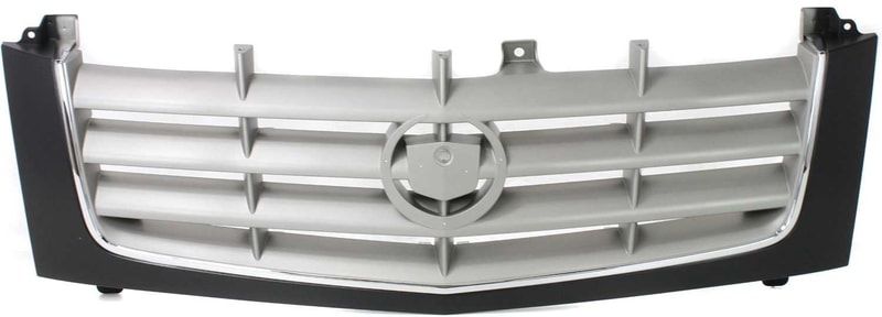 Cross Bar Insert Grille for 2002-2006 Cadillac Escalade, Plastic, Paintable Shell and Insert, with Chrome Insert Opening Molding, Replacement