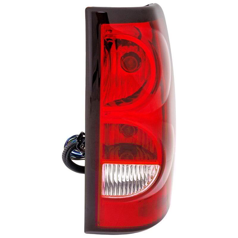 Tail Light Assembly for Chevrolet Silverado 2004-2007 Right (Passenger), Halogen, with Black Trim, Fleetside, Includes 2007 Classic, Replacement