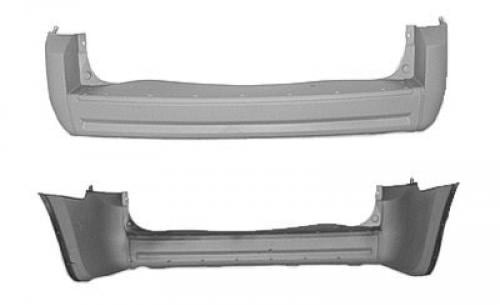 Rear Bumper Cover for Dodge Grand Caravan 2008-2010, Primed (Ready to Paint), with Molding and Parking Aid Sensor Holes - CAPA-Certified, Replacement