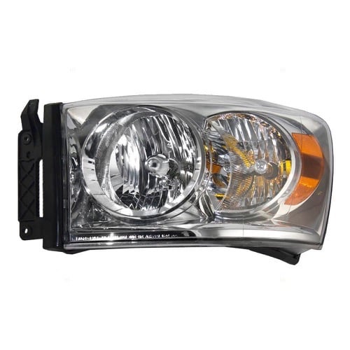 Headlight Assembly for Dodge Full Size Pickup 2007-2009, Left (Driver), Halogen, Compatible with All Cab Types, CAPA-Certified, Replacement