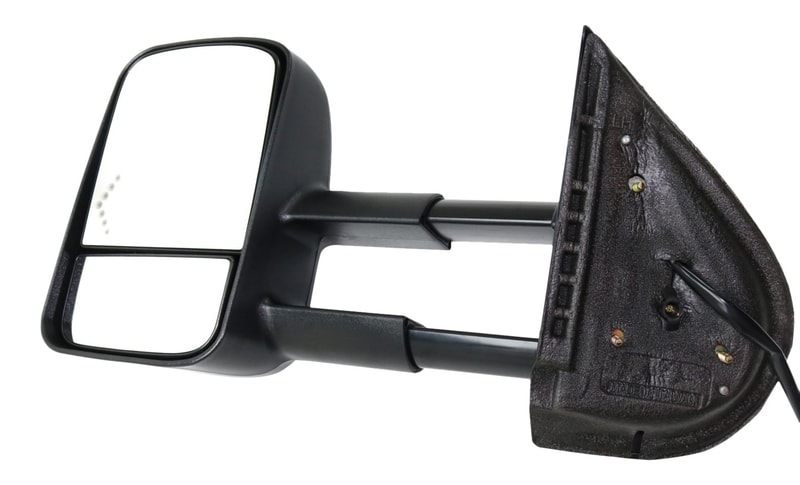 Towing Mirror for 2007-2014 Chevrolet Silverado/Suburban Left (Driver), Power, Manual Folding, Heated, Textured, with In-Glass Signal Light, without Memory and Puddle Light, Replacement