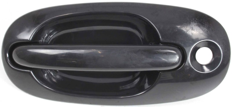 Front Exterior Door Handle for 1996-2000 Chrysler Town and Country, Left (Driver) Side, Smooth Black, with Keyhole, Plastic, Replacement