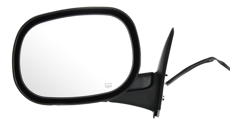 Power Heated Mirror for Dodge RAM 1500 Pickup 1998-2001, RAM 2500/3500 Pickup 1998-2002, Left (Driver), Non-Towing, Manual Folding, Textured, Replacement