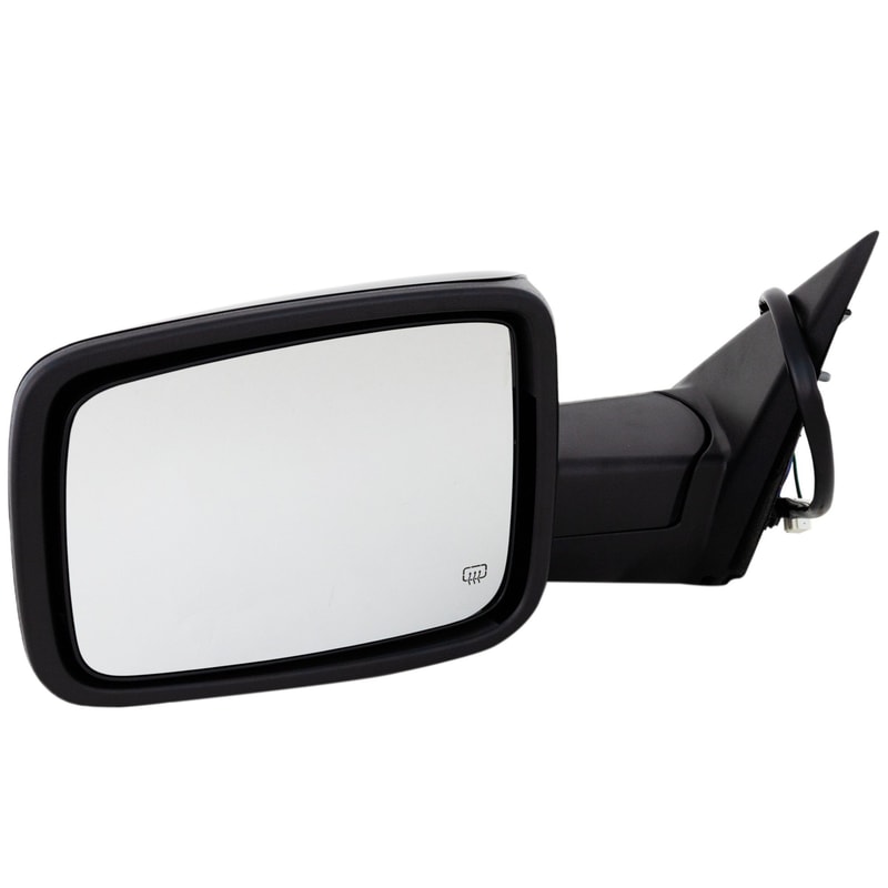 Mirror for Dodge Full Size Pickup 2010-2012, Left (Driver), Non-Towing, Power, Manual Folding, Heated, Paintable, with Puddle and Signal Lights, without Memory, Replacement