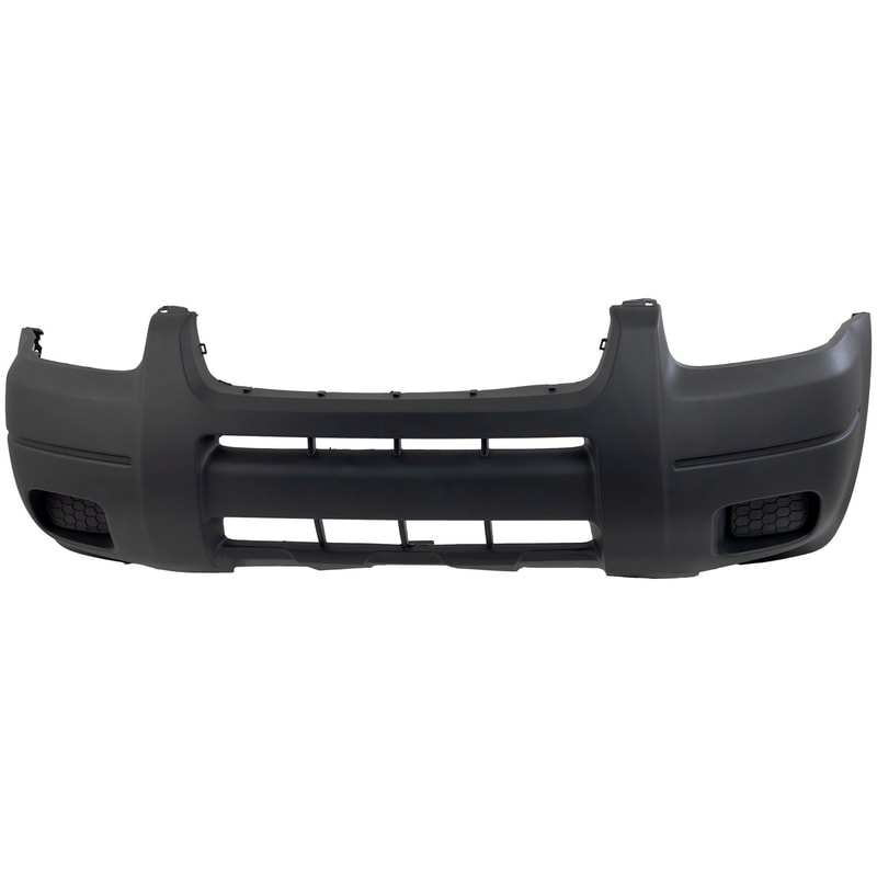 Front Bumper Cover for 2001-2004 Ford Escape, Primed (Ready to Paint), Platinum, without Fog Light Holes, XLS/XLT without Fender Flares, Replacement