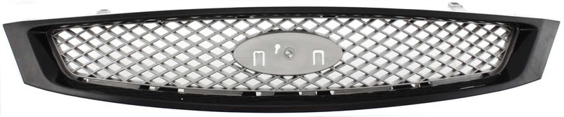 Grille for Ford Focus 2005-2007, Painted Black Shell with Painted Silver Gray Insert, Without Appearance Package, Replacement