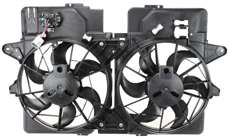 Radiator Fan Shroud Assembly for Ford Escape 2001-2004, Mazda Tribute 2001-2006, 3.0L Engine, Includes Resistor, Replacement