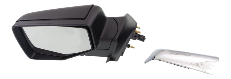 Power Mirror for Ford Ranger 2006-2011, Left (Driver), Manual Folding, Non-Heated, Chrome or Paintable, Includes 2 Caps, Replacement