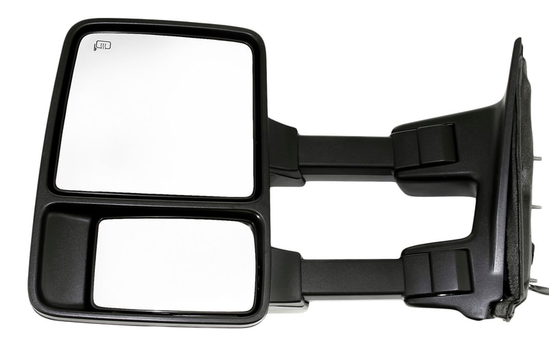 Towing Mirror for Ford F-Series Super Duty 2008, Left (Driver), Power, Manual Folding, Heated, Textured, with Signal Light, without Memory, Replacement