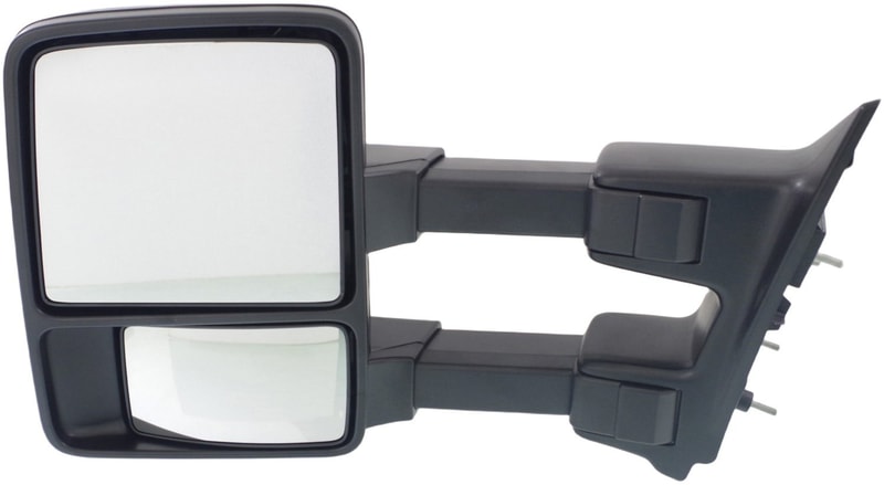 Towing Mirror for Ford F-Series Super Duty 2008-2012, Left (Driver), Manual Adjust, Manual Folding, Non-Heated, Textured, without Memory or Signal Light, Replacement