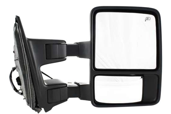 Towing Mirror for Ford F-Series Super Duty 2009-2010, Right (Passenger) Side, Power Adjustment, Manual Folding, Heated, Textured, with Signal Light, Without Memory, Replacement