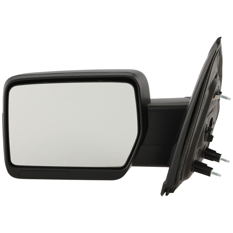 Manual Adjust Mirror for Ford F-150 2009-2010, Left (Driver) Side, Non-Towing, Manual Folding, Non-Heated, Textured, without Auto Dimming, Blind Spot Detection, Memory, and Signal Light, Replacement