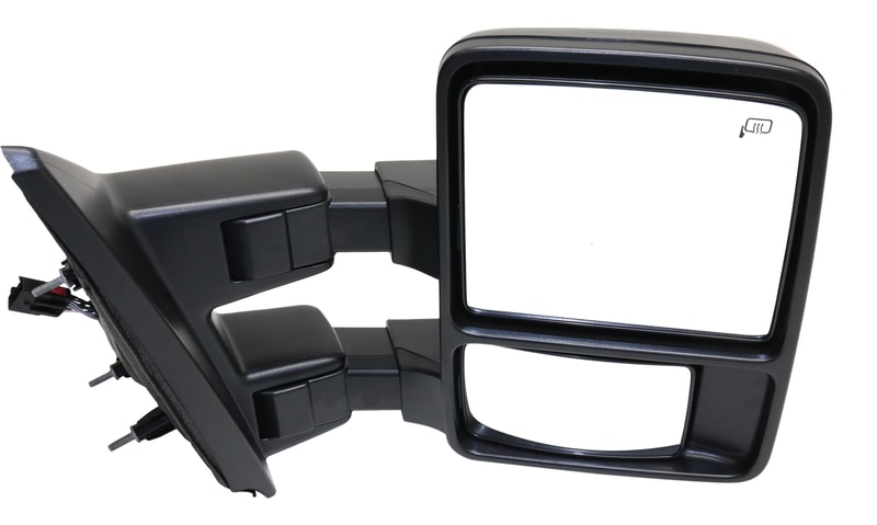 Towing Mirror for Ford F-150 2013-2014, Right (Passenger), Power, Power Folding, Heated, Textured, with Memory and Signal Light, Excludes SVT Raptor Model, Replacement
