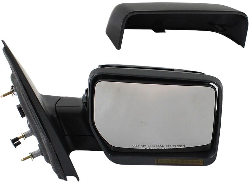 Right (Passenger) Mirror for Ford F-150 2007-2008, Non-Towing, Power, Manual Folding, Heated, Paintable, with In-Housing Signal Light, without Auto Dimming, Blind Spot Detection, and Memory, Replacement