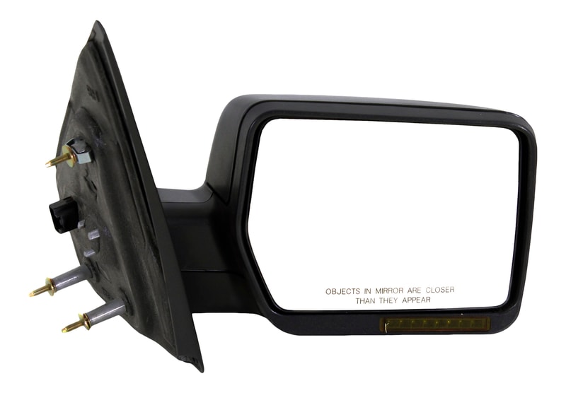 Power Mirror for Ford F-150 2007-2008, Right (Passenger), Non-Towing, Manual Folding, Heated, Textured, with In-housing Signal Light, without Auto Dimming, Blind Spot Detection, and Memory, Replacement