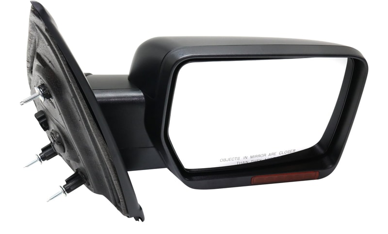 Mirror for Ford F-150 2011-2014, Right (Passenger), Non-Towing, Power-Operated, Power Folding, Heated, Paintable, with Memory Function, Puddle and Signal Light, without Blind Spot Feature, Replacement